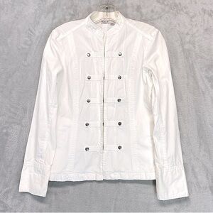 Rubbish Y2K Cotton White Spring Military Style Jacket Size S